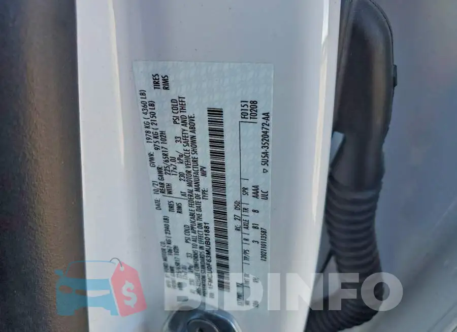1FMCU0F63MUB01881 Photo# 13