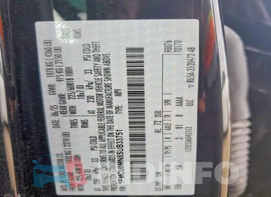 1FMCU0MN8SUB33751 Photo# 14