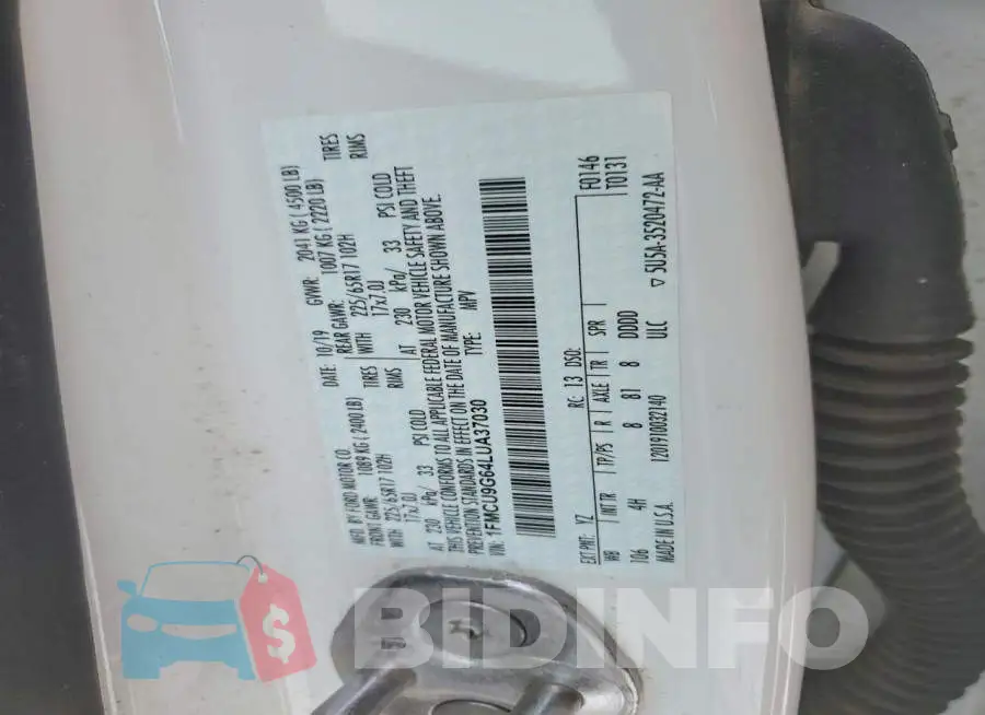 1FMCU9G64LUA37030 Photo# 14