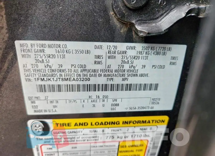 1FMJK1JT8MEA03200 Photo# 13