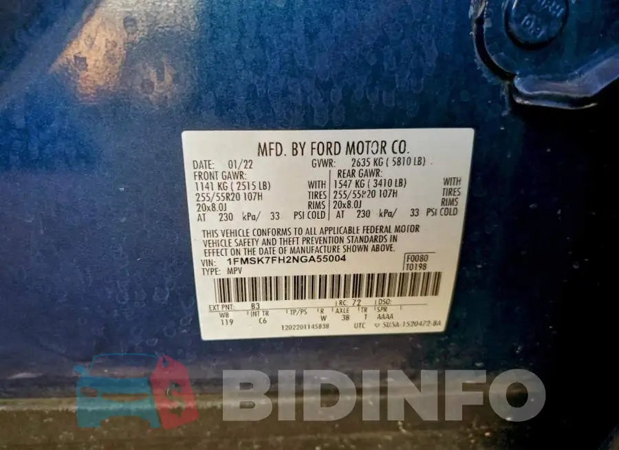1FMSK7FH2NGA55004 Photo# 13