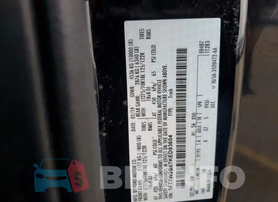 1FT7W2B67KED93804 Photo# 13