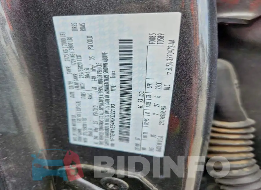 1FTEW1E54KKD22193 Photo# 12