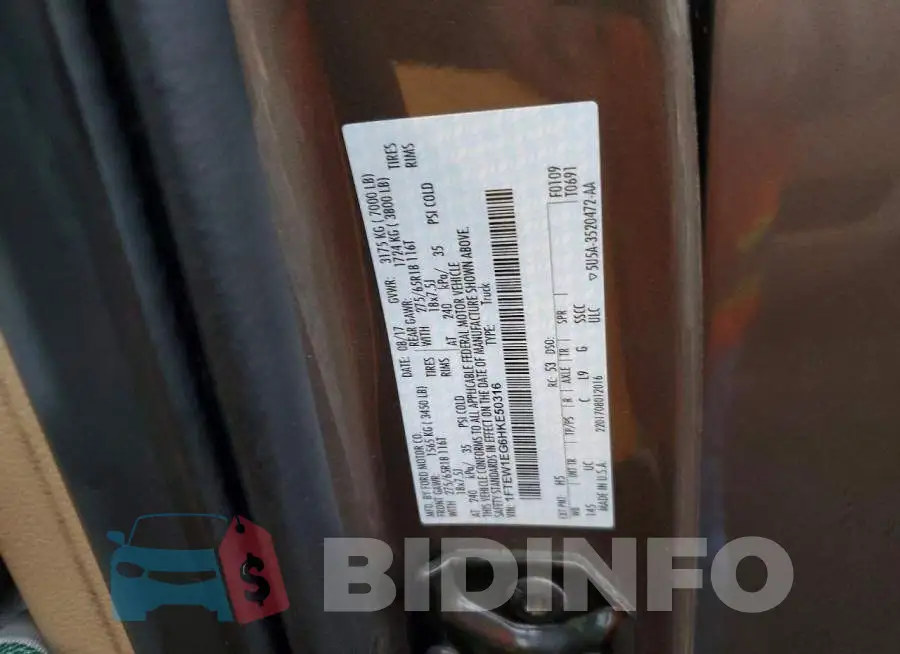 1FTEW1EG6HKE50316 Photo# 12