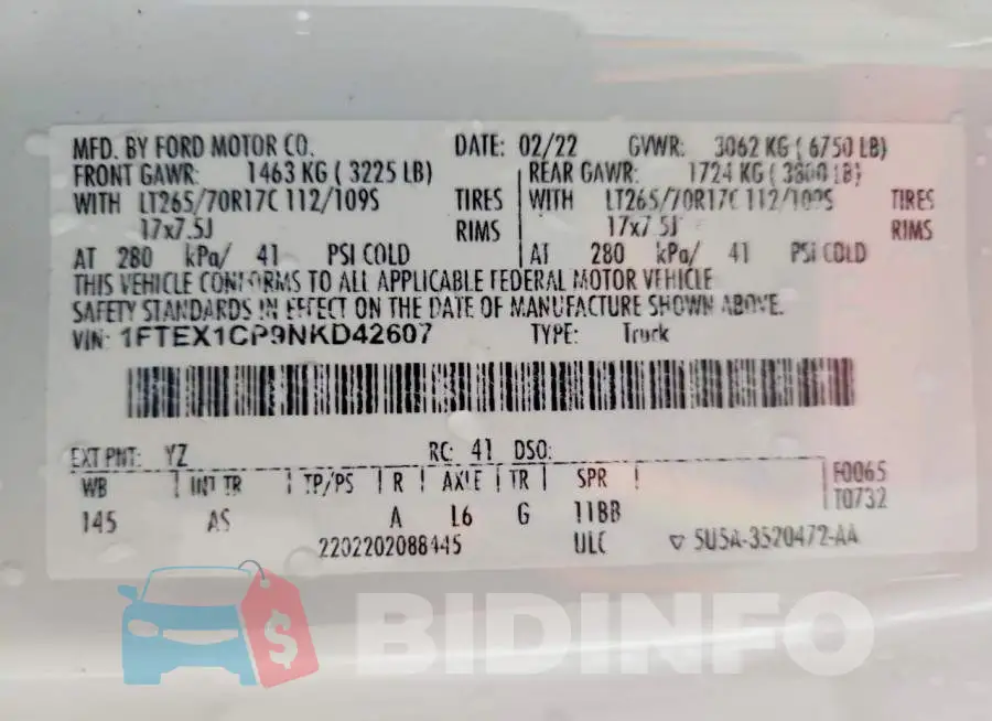 1FTEX1CP9NKD42607 Photo# 12
