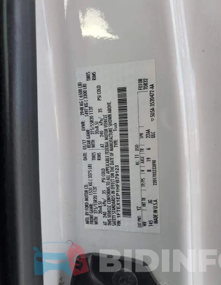 1FTEX1EP1HFB79123 Photo# 12