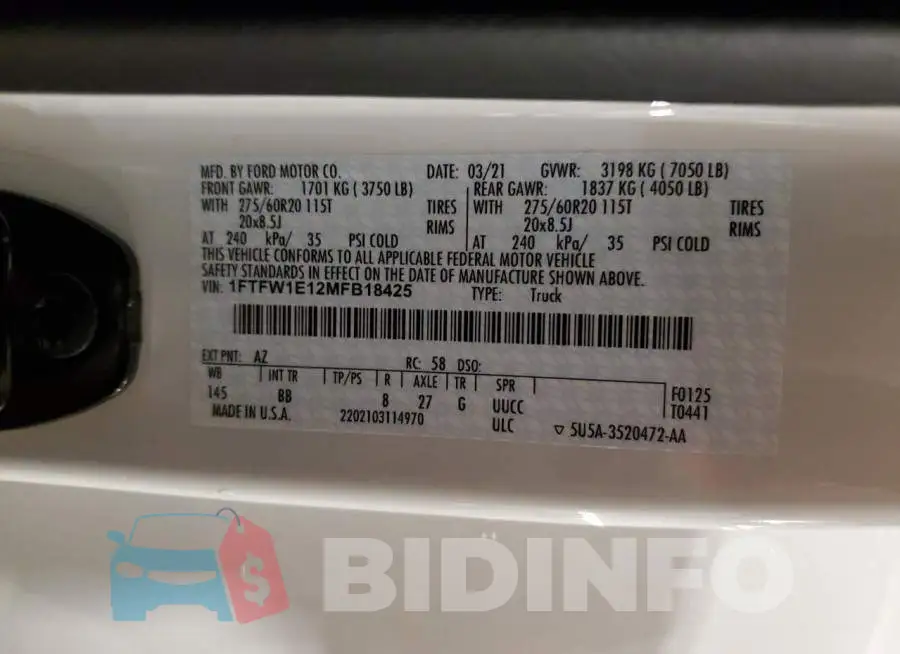1FTFW1E12MFB18425 Photo# 13