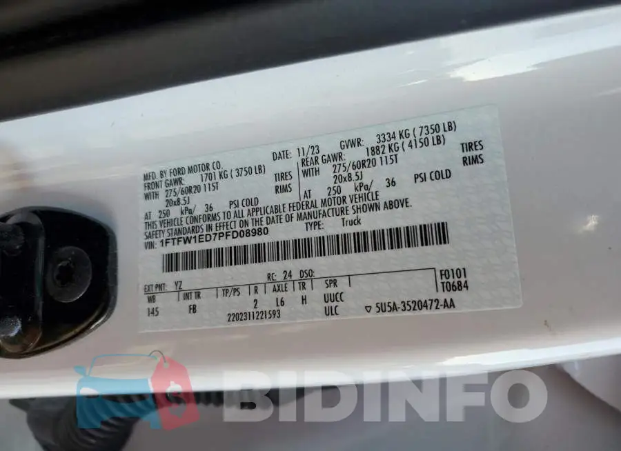 1FTFW1ED7PFD08980 Photo# 12