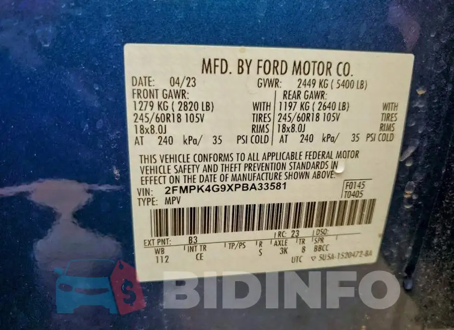 2FMPK4G9XPBA33581 Photo# 13