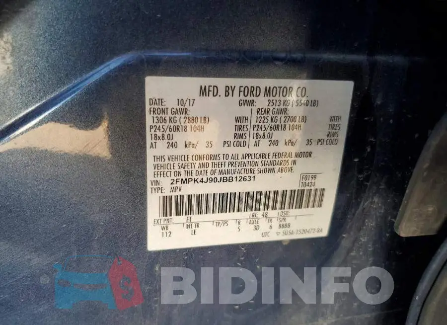 2FMPK4J90JBB12631 Photo# 13