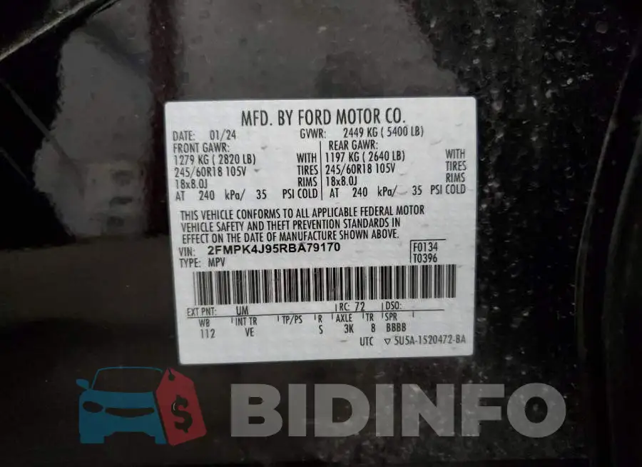 2FMPK4J95RBA79170 Photo# 14
