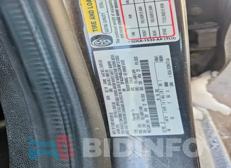 3FADP4BJ2KM131382 Photo# 12