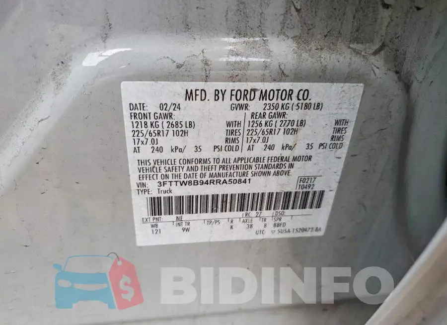 3FTTW8B94RRA50841 Photo# 12