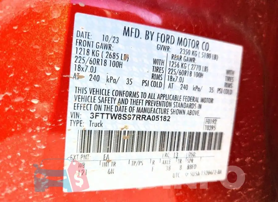 3FTTW8S97RRA05182 Photo# 12