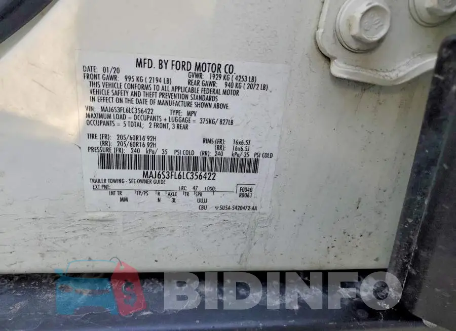 MAJ6S3FL6LC356422 Photo# 13
