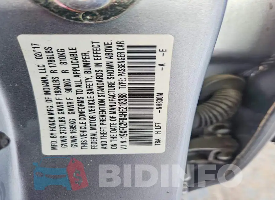 19XFC2F84HE218388 Photo# 13