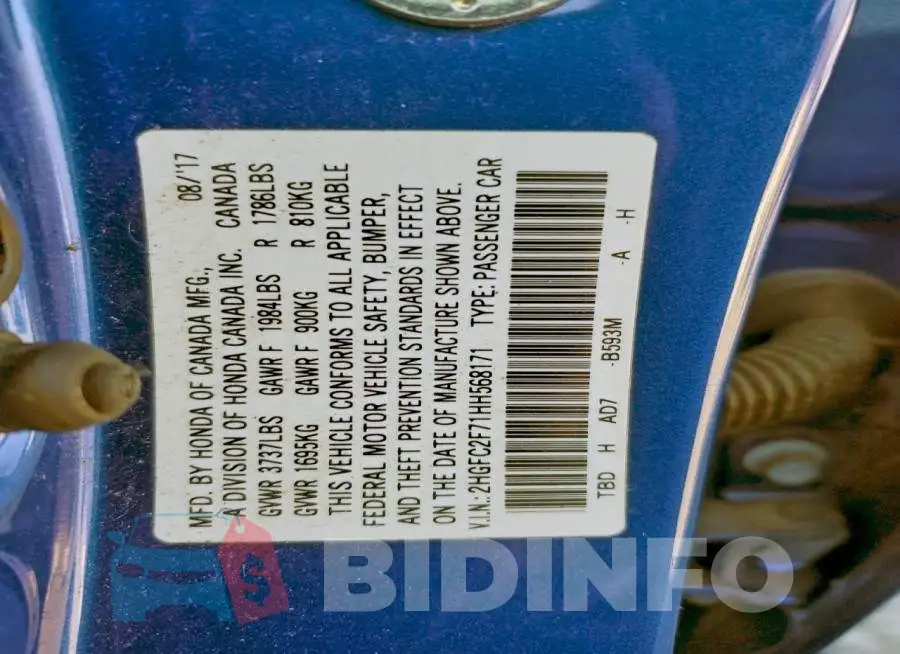 2HGFC2F71HH568171 Photo# 12