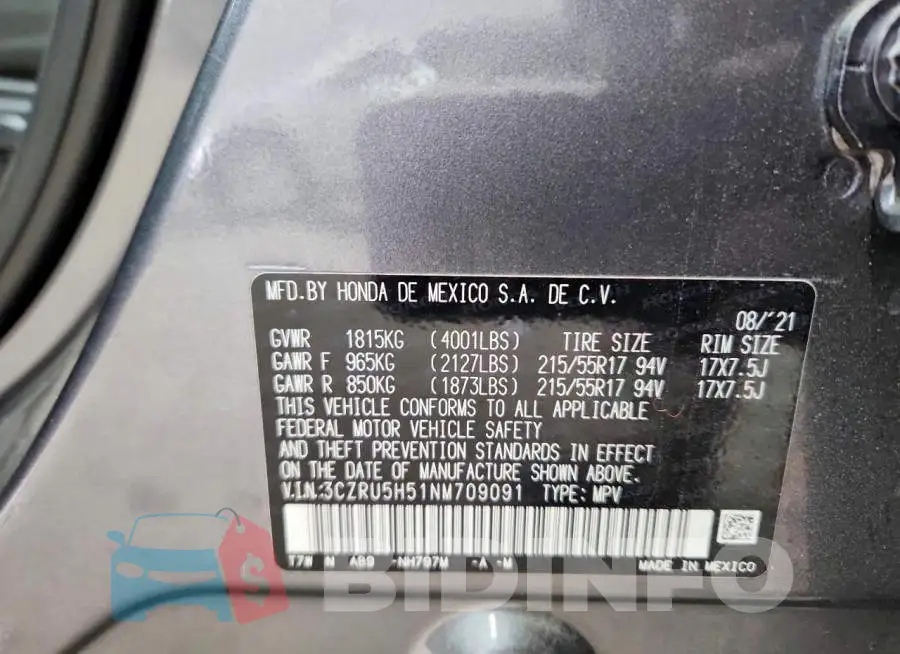 3CZRU5H51NM709091 Photo# 13
