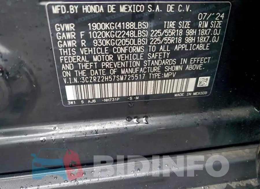 3CZRZ2H57SM725517 Photo# 12