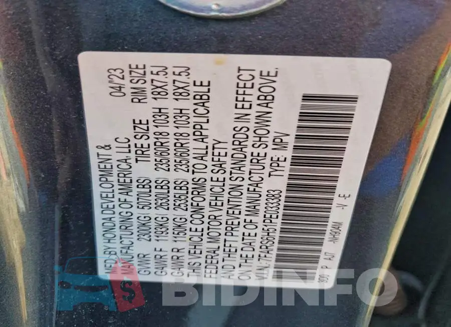 7FARS6H51PE033383 Photo# 12