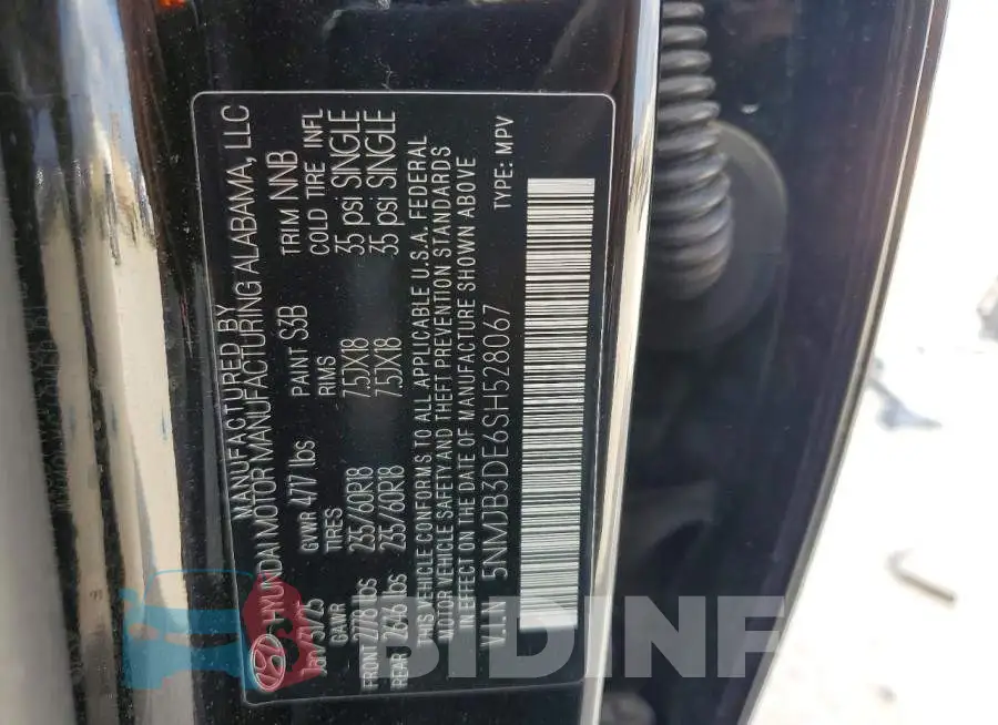 5NMJB3DE6SH528067 Photo# 12