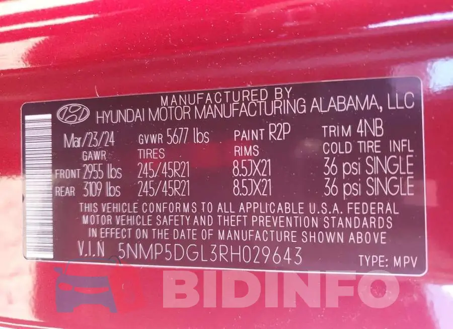 5NMP5DGL3RH029643 Photo# 13