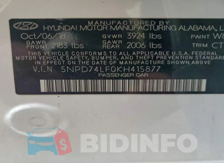 5NPD74LF0KH415877 Photo# 12