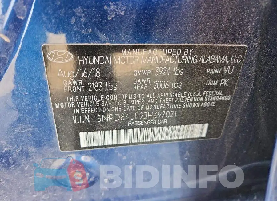 5NPD84LF9JH397021 Photo# 13