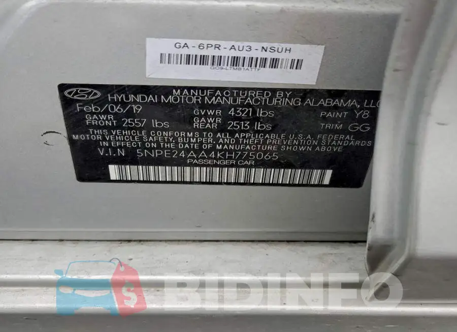 5NPE24AA4KH775065 Photo# 12
