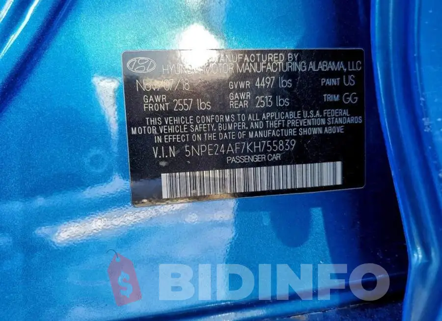 5NPE24AF7KH755839 Photo# 12
