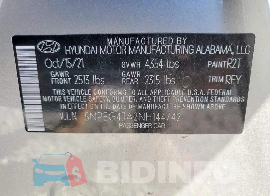 5NPEG4JA2NH144742 Photo# 12
