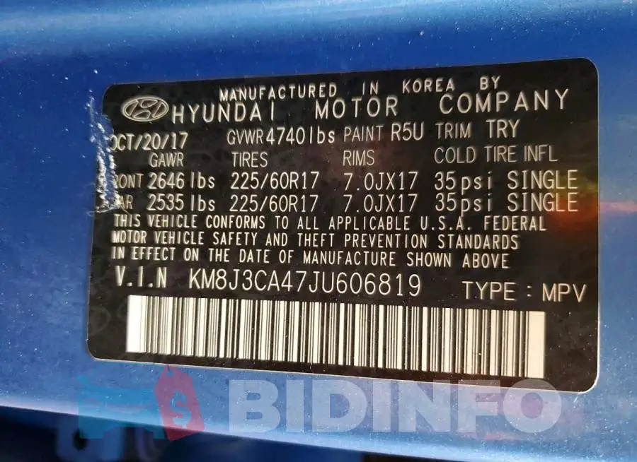 KM8J3CA47JU606819 Photo# 13