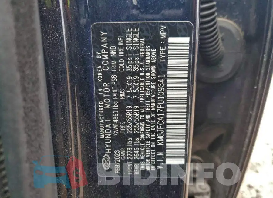 KM8JFCA17PU109341 Photo# 14