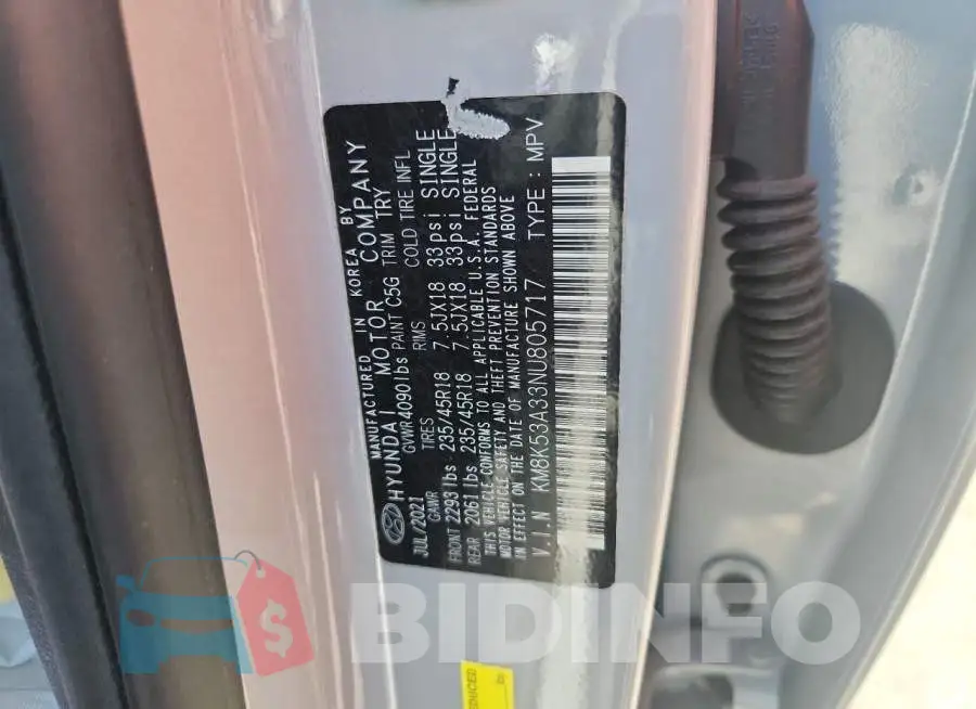KM8K53A33NU805717 Photo# 13