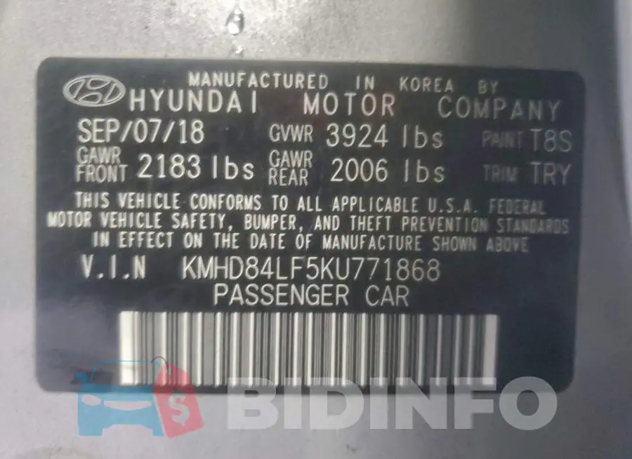 KMHD84LF5KU771868 Photo# 12
