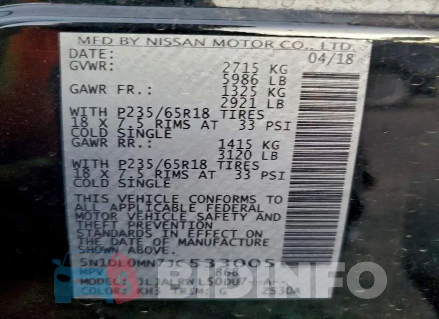 5N1DL0MN7JC533005 Photo# 14