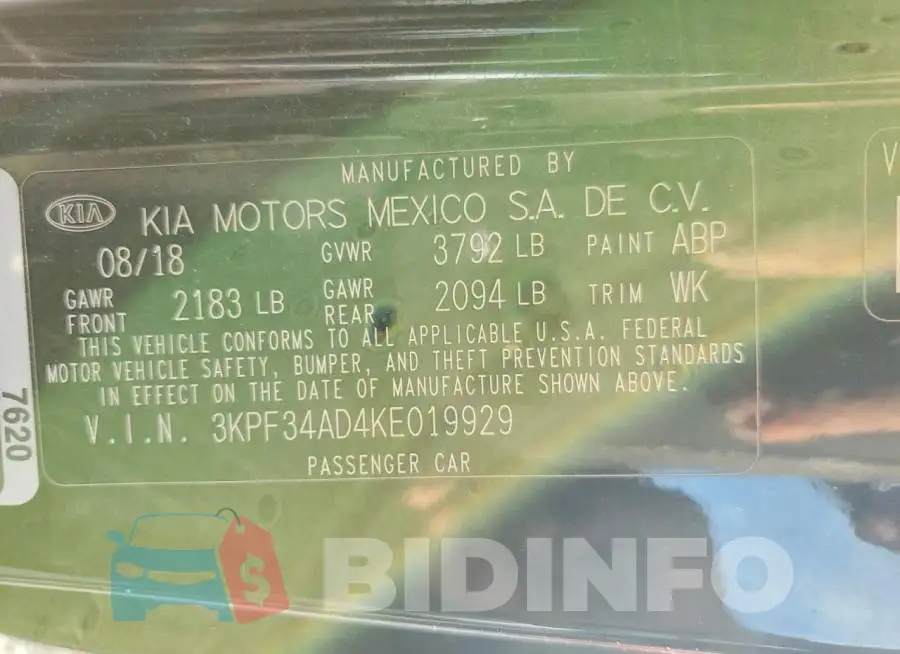 3KPF34AD4KE019929 Photo# 13