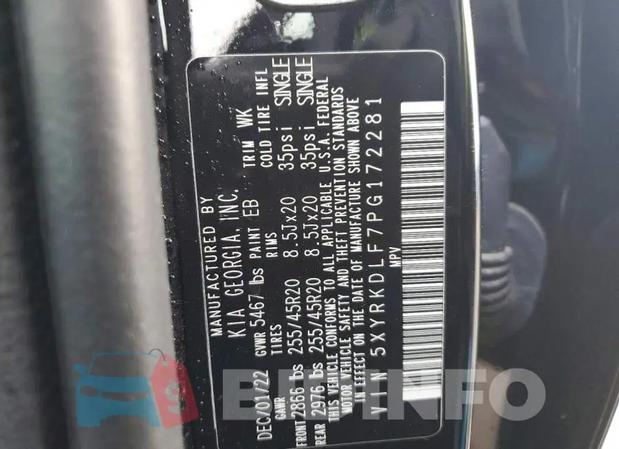 5XYRKDLF7PG172281 Photo# 13