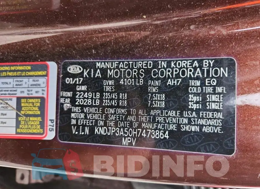KNDJP3A50H7473864 Photo# 13