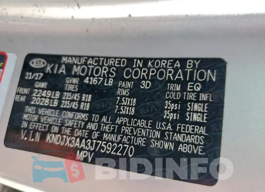 KNDJX3AA3J7592270 Photo# 14