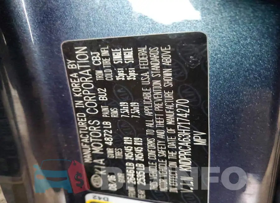 KNDPRCA63H7174270 Photo# 13