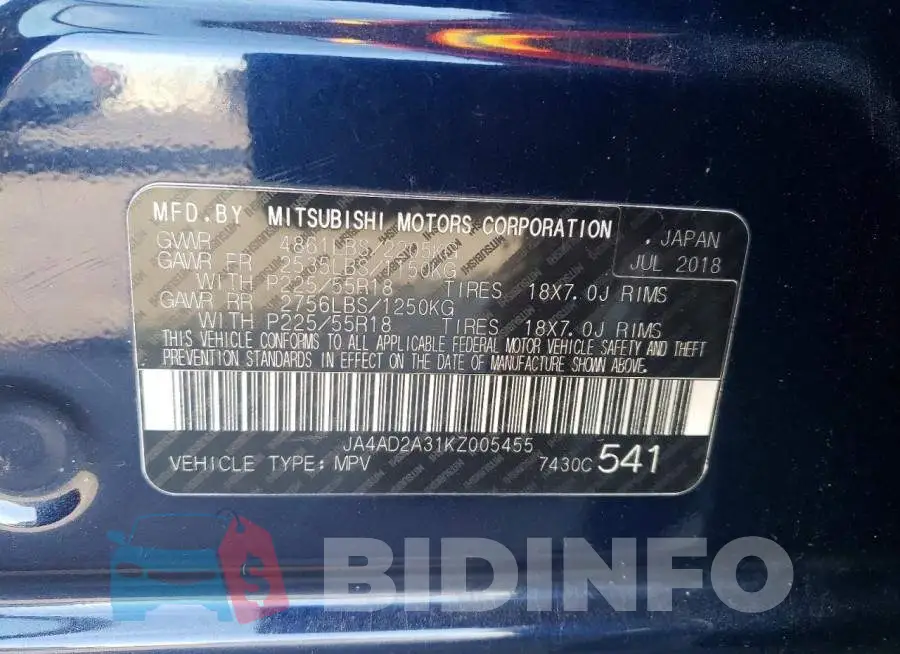 JA4AD2A31KZ005455 Photo# 13