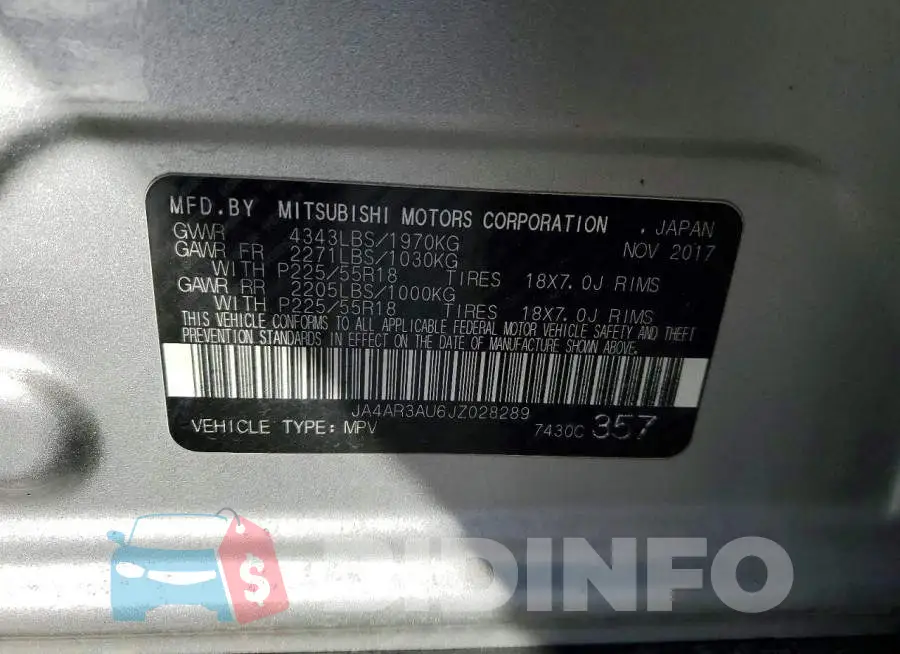 JA4AR3AU6JZ028289 Photo# 13