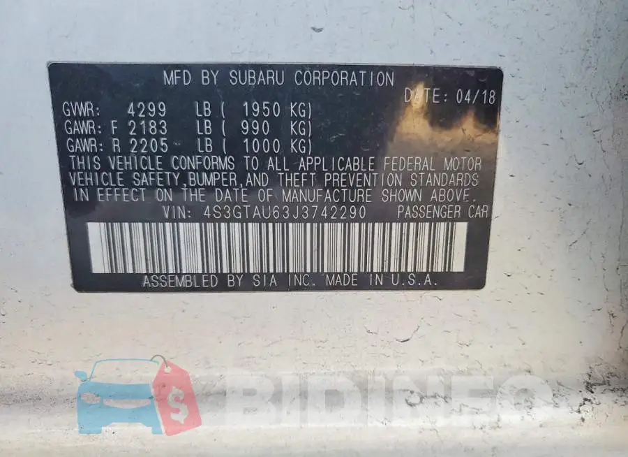 4S3GTAU63J3742290 Photo# 12