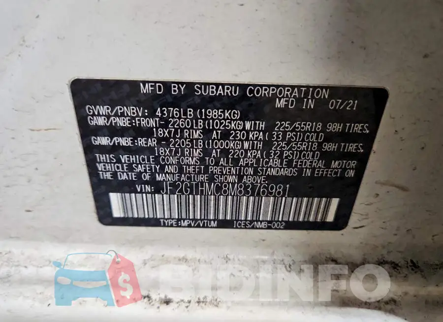 JF2GTHMC8M8376981 Photo# 14