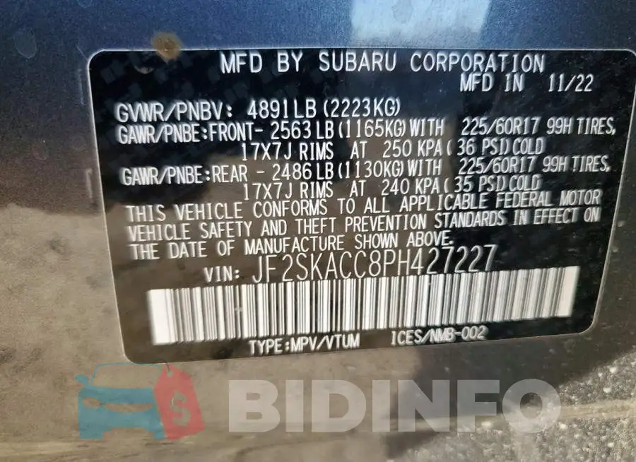JF2SKACC8PH427227 Photo# 13