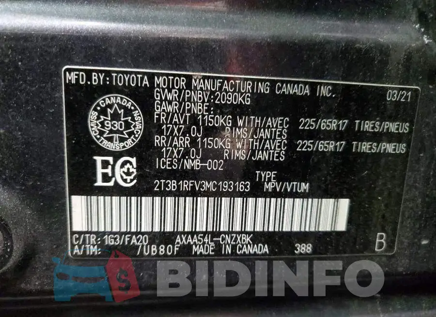2T3B1RFV3MC193163 Photo# 14
