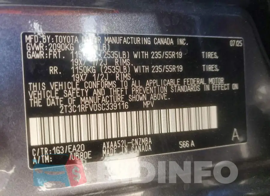 2T3C1RFV0SC339116 Photo# 14