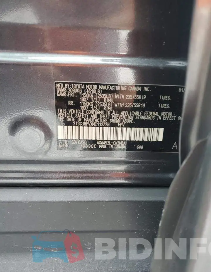 2T3C1RFVXMC112776 Photo# 13