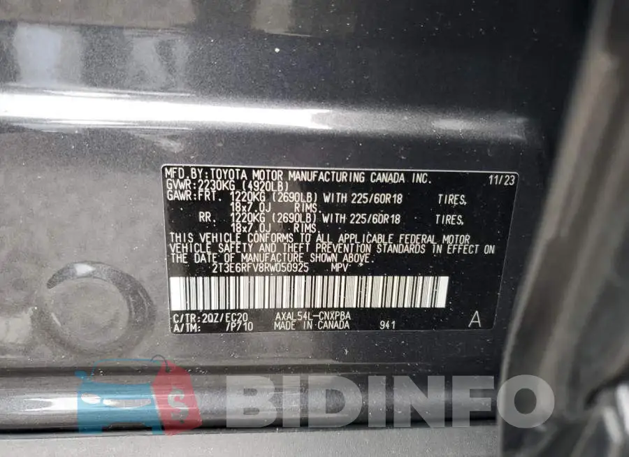 2T3E6RFV8RW050925 Photo# 13